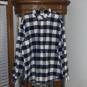 Old Navy XXXL Button Down Slim Fit Navy Blue/White